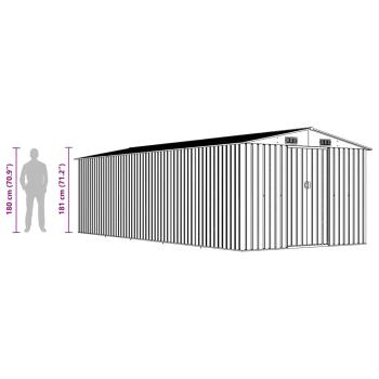 Gerätehaus 257x580x181 cm Metall Anthrazit