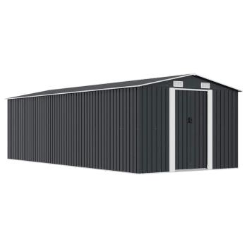 Gerätehaus 257x580x181 cm Metall Anthrazit