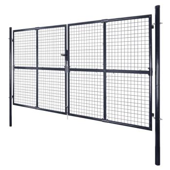 Mesh-Gartentor Verzinkter Stahl 289 x 175 cm Grau