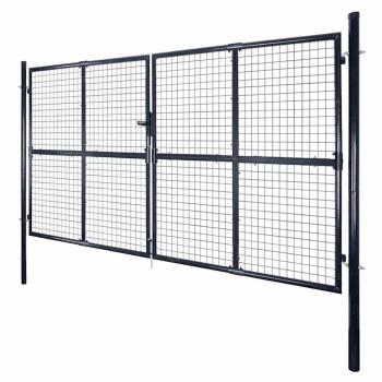 Mesh-Gartentor Verzinkter Stahl 289 x 175 cm Grau
