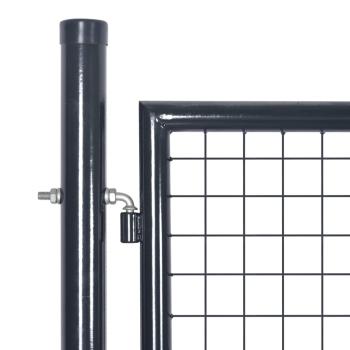 Mesh-Gartentor Verzinkter Stahl 289 x 175 cm Grau