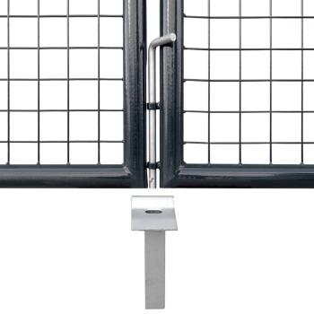 Mesh-Gartentor Verzinkter Stahl 289 x 175 cm Grau