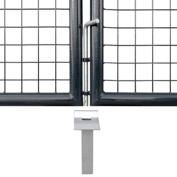 Mesh-Gartentor Verzinkter Stahl 289 x 175 cm Grau