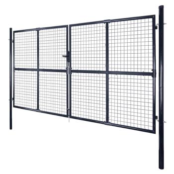 Mesh-Gartentor Verzinkter Stahl 289 x 200 cm Grau
