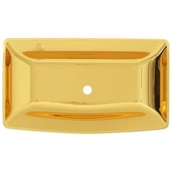 Waschbecken 71 x 38 x 13,5 cm Keramik Golden