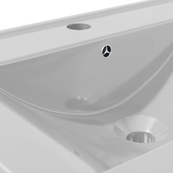 Waschbecken mit Überlauf 60x46x16 cm Keramik Silbern