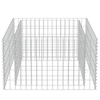 Gabionen-Hochbeet Verzinkter Stahl 90×90×50 cm
