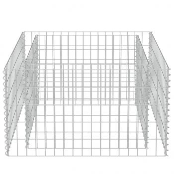 Gabionen-Hochbeet Verzinkter Stahl 90×90×50 cm