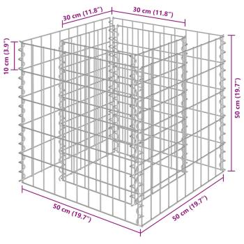  Gabionen-Hochbeet Verzinkter Stahl 50×50×50 cm