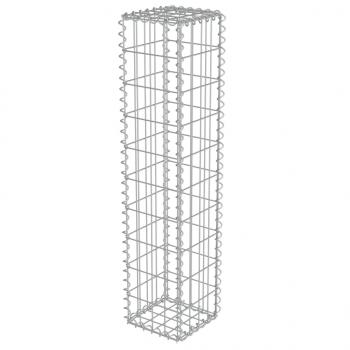 Gabionenwand mit Abdeckung Verzinkter Stahl 20×20×100 cm