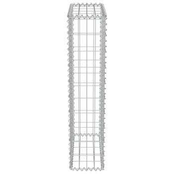 Gabionenwand mit Abdeckung Verzinkter Stahl 50×20×100 cm