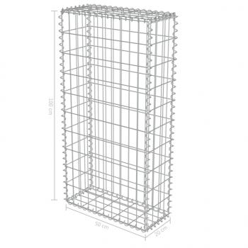 Gabionenwand mit Abdeckung Verzinkter Stahl 50×20×100 cm