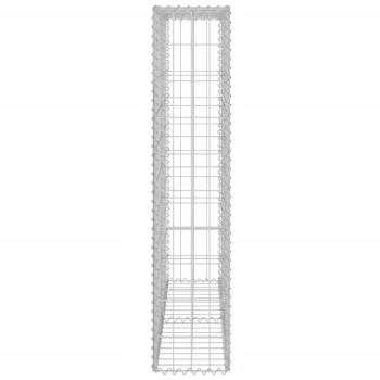 Gabionenwand mit Abdeckung Verzinkter Stahl 80×20×100 cm