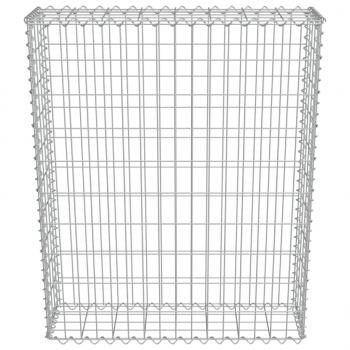 Gabionenwand mit Abdeckung Verzinkter Stahl 80×20×100 cm