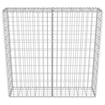 Gabionenwand mit Abdeckung Verzinkter Stahl 100×20×100 cm