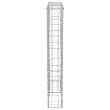Gabionenwand mit Abdeckung Verzinkter Stahl 100×20×150 cm