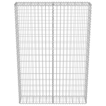 Gabionenwand mit Abdeckung Verzinkter Stahl 100×20×150 cm