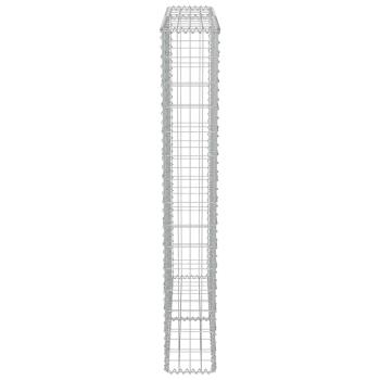 Gabionenwand mit Abdeckung Verzinkter Stahl 100×20×150 cm