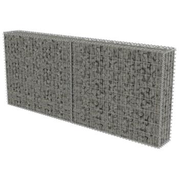 Gabionenwand mit Abdeckung Verzinkter Stahl 200×20×85 cm