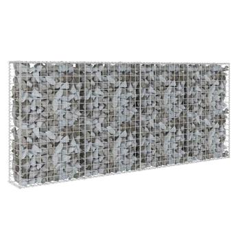 Gabionenwand mit Abdeckung Verzinkter Stahl 200×20×85 cm