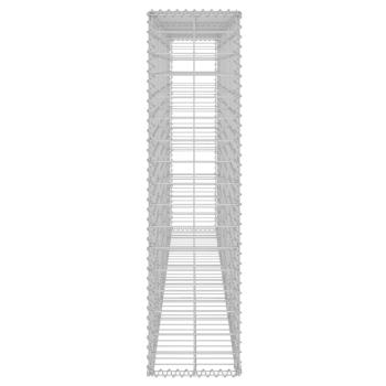 Gabionenwand mit Abdeckung Verzinkter Stahl 200×20×85 cm