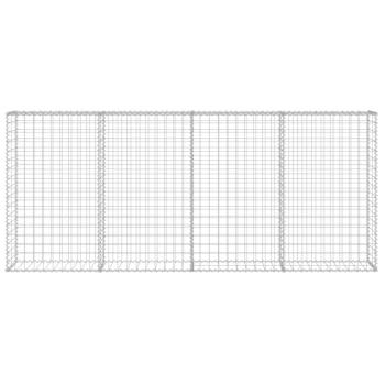 Gabionenwand mit Abdeckung Verzinkter Stahl 200×20×85 cm