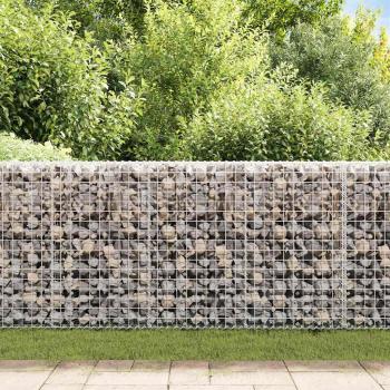 Gabionenwand mit Abdeckung Verzinkter Stahl 200×20×85 cm