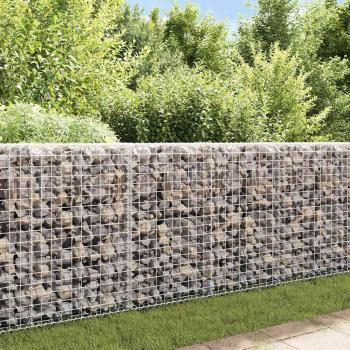 Gabionenwand mit Abdeckung Verzinkter Stahl 200×20×85 cm