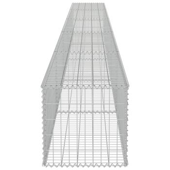 Gabionenwand mit Abdeckung Verzinkter Stahl 600×50×50 cm