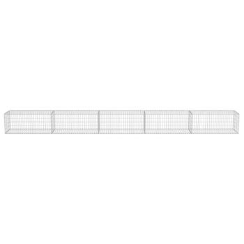 Gabionenwand mit Abdeckung Verzinkter Stahl 600×50×50 cm