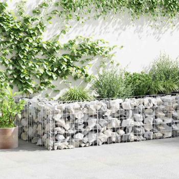 Gabionenwand mit Abdeckung Verzinkter Stahl 600×50×50 cm