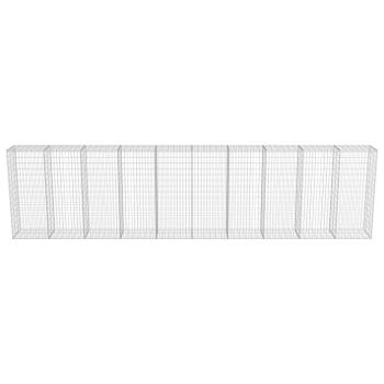 Gabionenwand mit Abdeckung Verzinkter Stahl 600×50×150 cm