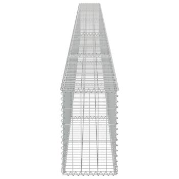 Gabionenwand mit Abdeckung Verzinkter Stahl 600×30×50 cm