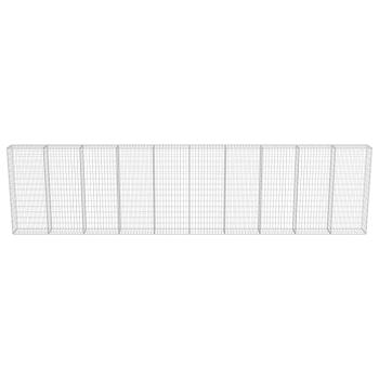 Gabionenwand mit Abdeckung Verzinkter Stahl 600×30×150 cm