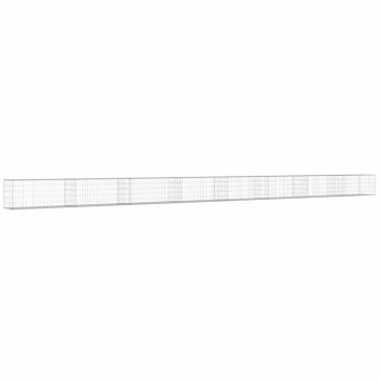 Gabionenwand mit Abdeckung Verzinkter Stahl 900×50×50 cm