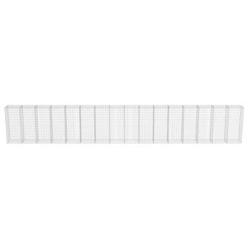 Gabionenwand mit Abdeckung Verzinkter Stahl 900×50×150 cm