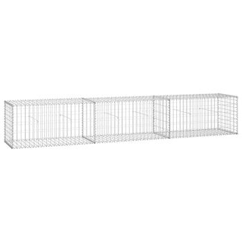 Gabionenwand mit Abdeckung 300×50×50 cm Verzinkter Stahl