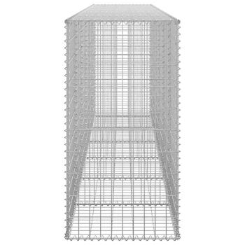 Gabionenwand mit Abdeckung Verzinkter Stahl 300×50×100 cm
