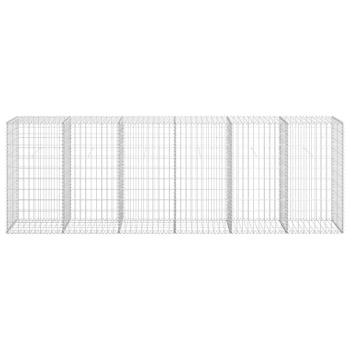 Gabionenwand mit Abdeckung Verzinkter Stahl 300×50×100 cm