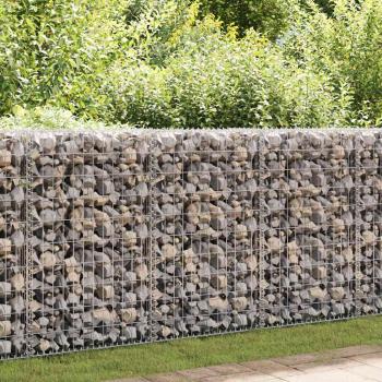 Gabionenwand mit Abdeckung Verzinkter Stahl 300×50×100 cm