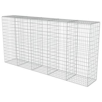 Gabionenwand mit Abdeckung Verzinkter Stahl 300×50×150 cm