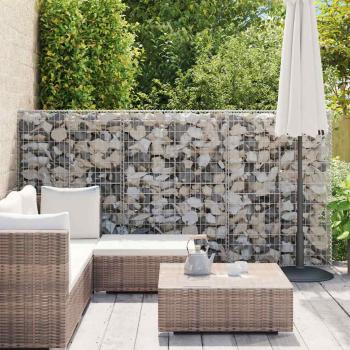 Gabionenwand mit Abdeckung Verzinkter Stahl 300×50×150 cm
