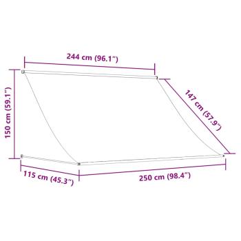 Einziehbare Markise 250×150 cm Blau und Weiß