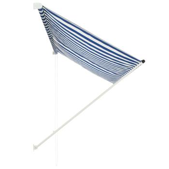 Einziehbare Markise 250×150 cm Blau und Weiß