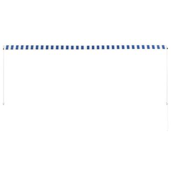 Einziehbare Markise 350 x 150 cm Blau und Weiß