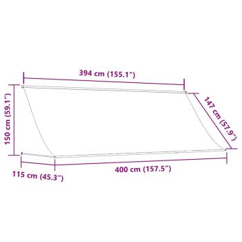 Einziehbare Markise 400 x 150 cm Blau und Weiß
