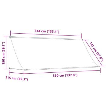 Einziehbare Markise 350×150 cm Creme
