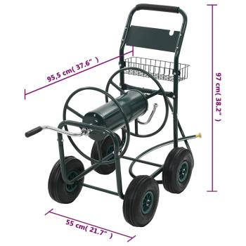 Gartenschlauchwagen mit 1/2" Schlauchanschluss 75 m Stahl