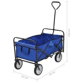 Klappbarer Handwagen Stahl Blau