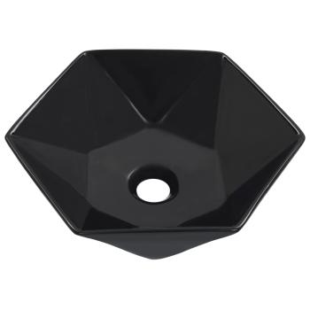 Waschbecken 41 x 36,5 x 12 cm Keramik Schwarz
